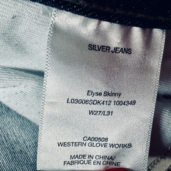 Silver Jeans Elyse Skinny Dark Wash Indigo Stretch Denim Size 27 NEW! - Picture 11 of 16